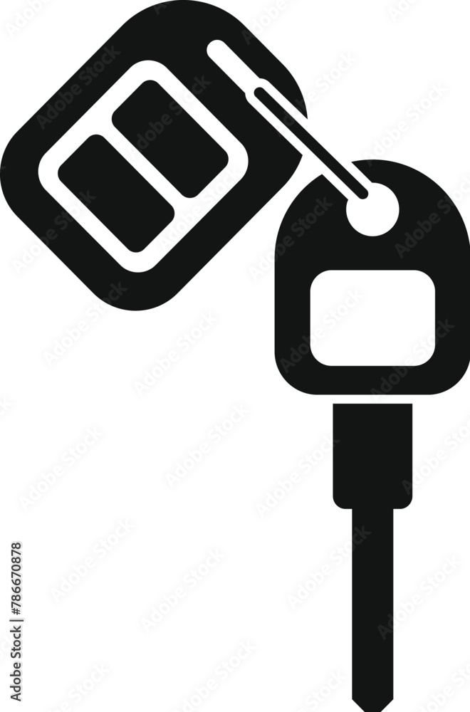 Poster smart key remote control icon simple vector. object electronic device. access start
