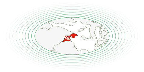 Tunisia oval map.