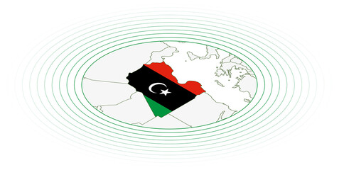 Libya oval map.