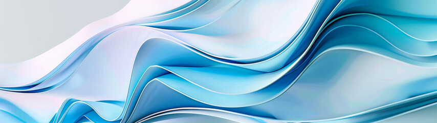 Abstract, background and swirl with blue pattern for texture, wallpaper or wave as artistic and creative design. Banner, color and flow with fabric, material or textile closeup for fluid backdrop