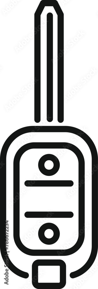 Poster antenna key control icon outline vector. vehicle security. lock caution