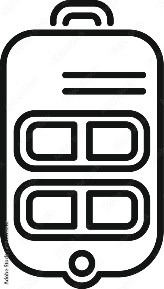 Poster smart auto key icon outline vector. control security. access safe chip