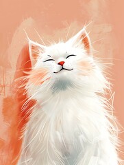 cat with blue eyes on white