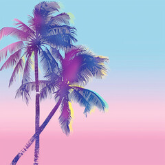 Fototapeta na wymiar abstract palm trees