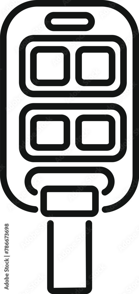 Poster electronic smart key icon outline vector. access security. caution ignition