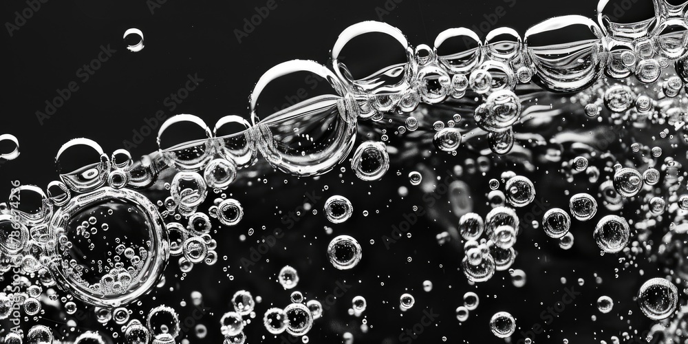 Poster A bunch of bubbles floating on top of each other. Ideal for various design projects.