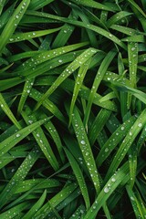 Fototapeta premium Fresh green grass with water droplets, suitable for nature themes
