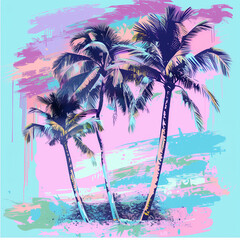 abstract palm trees