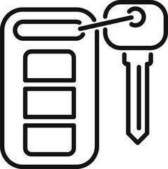 Alert smart key icon outline vector. Control vehicle access. Modern security