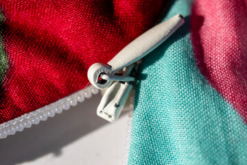 close up of zipper on fabric