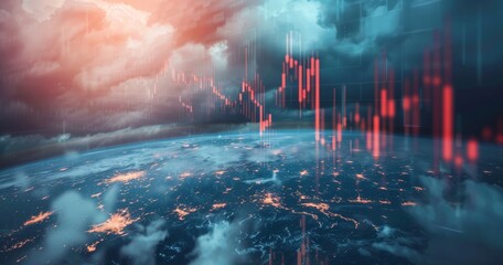Global Economy and Stock Market Graph, Futuristic Financial Data Analytics with Cloud Computing