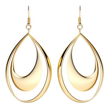 PNG Minimal feminine earrings gold jewelry shiny