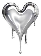 PNG Heart dripping jewelry silver metal