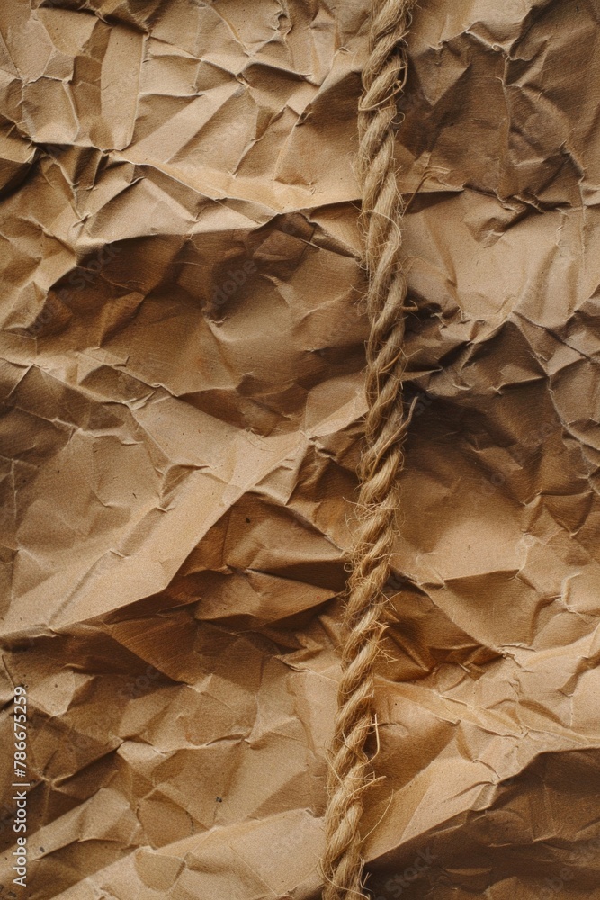 Poster a piece of brown paper with a rope on it. suitable for various craft projects