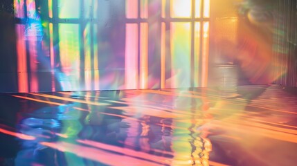 Obraz premium Prismatic Light Leaks Overlays Mockup