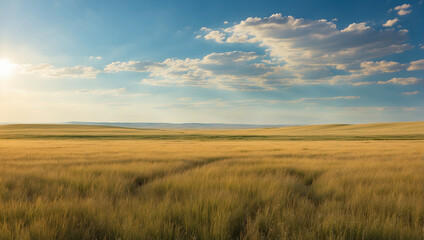 Obraz premium wheat field and sky, field and sky, field of wheat