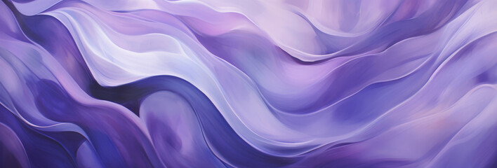 Obraz premium Fluid Abstraction Of Lavender Waves In Purple Gradient Digital Artwork. Generative AI