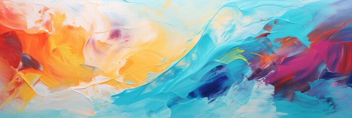 Colorful Acrylic Brushwork in Abstract Contemporary Art Style. Generative AI