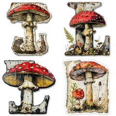 mushrooms on a white background