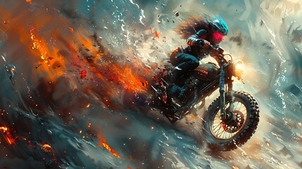 motorcycle on the ground