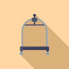 Empty luggage trolley icon flat vector. Security perfect. Metal object