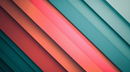 Abstract diagonal stripes in red and teal.