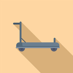 Low luggage trolley icon flat vector. Perfect delivery. Moving support