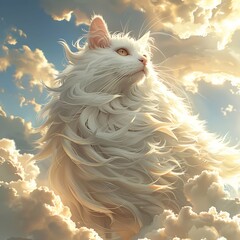 cat on the clouds