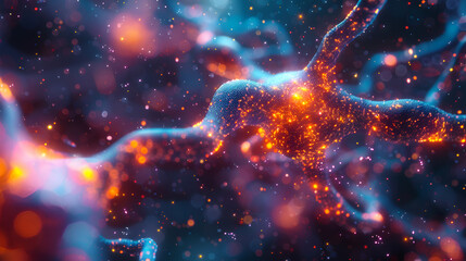 Neuron close-up nerve node neural network close,
Closeup of a nanobot repairing damaged cells futuristic glow
