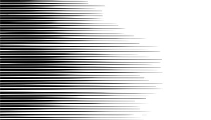 Horizontal line pattern. From thin line to thick. Parallel straight lines monochrome pattern geometric texture. Black streak. Faded dynamic backdrop. Vector illustration