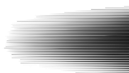Horizontal line pattern. From thin line to thick. Parallel straight lines monochrome pattern geometric texture. Black streak. Faded dynamic backdrop. Vector illustration