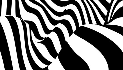 Horizontal line pattern. Halftone pattern, abstract background of rippled, wavy lines. Black white abstract background, curved horizontal stripes.Optical art, dynamic texture
