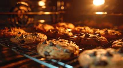 Foto op Plexiglas Freshly baked muffins displayed on a rack. Great for bakery or food-related designs © Fotograf
