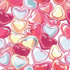 Colorful hearts on a white background, perfect for Valentine's Day designs