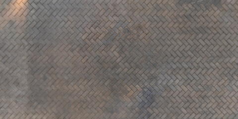 top view of the texture of paving slabs on pedestrian path - 786678085