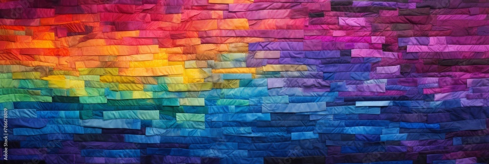 Poster Textured Gradient Paper Layers in Rainbow Colors. Colored Paper Abstract Background. Generative AI