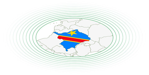 DR Congo oval map.