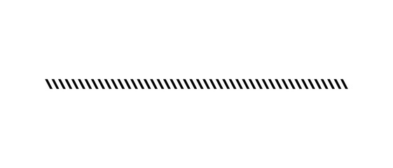 Slash line. Border with diagonal lines. Angle of tilt stripes. Black pattern of footer. Diagonal parallel lines divider strip. Tilt strip geometric abstract border. Slash divider. Vector illustration
