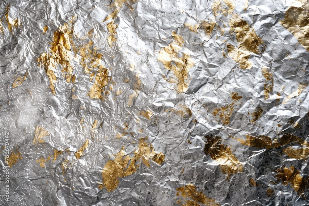 Poster close-up shot of a piece of tin foil, suitable for various design projects