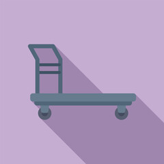 Voyage luggage trolley icon flat vector. Move help. Balance packing