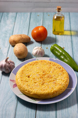Culinary Art: Spanish potato omelette, exquisite and tempting.