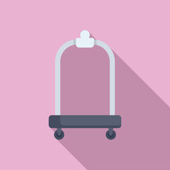 Small handle trolley icon flat vector. Support move. Airport trip support