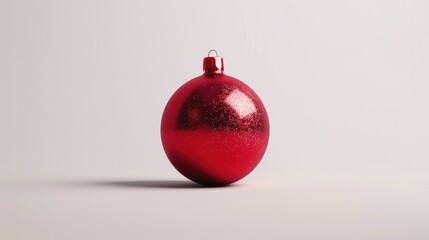 Festive red Christmas ornament on a clean white background. Perfect for holiday designs