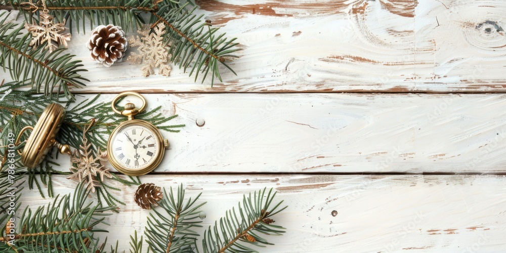 Poster A clock sitting on top of a wooden table. Ideal for time management concepts