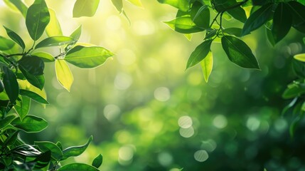 Close up of a vibrant green leafy tree. Perfect for nature backgrounds