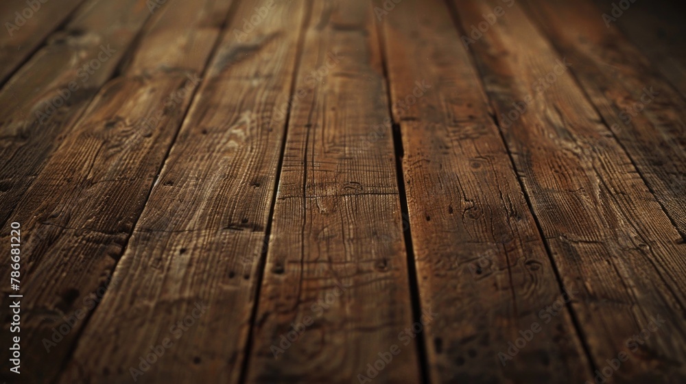 Poster close-up view of wooden floor with dark backdrop. ideal for interior design projects