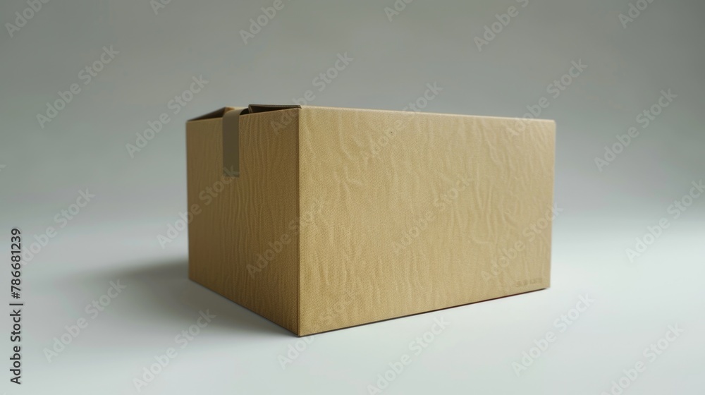 Poster A cardboard box sitting on top of a table. Suitable for packaging or storage concepts