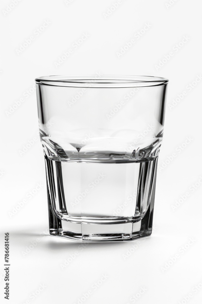 Poster a simple glass of water on a table, suitable for various concepts