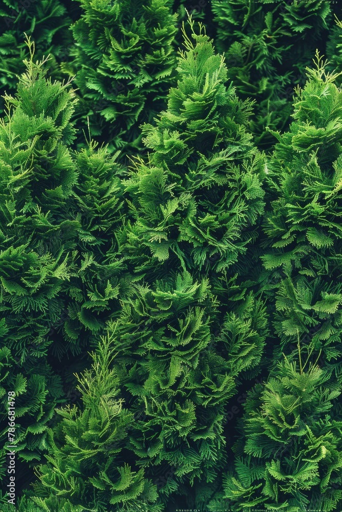 Poster a close up view of a bunch of green plants. suitable for nature and botanical themes