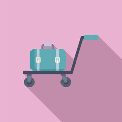 Delivery perfect trolley icon flat vector. Support move. Tourism cart